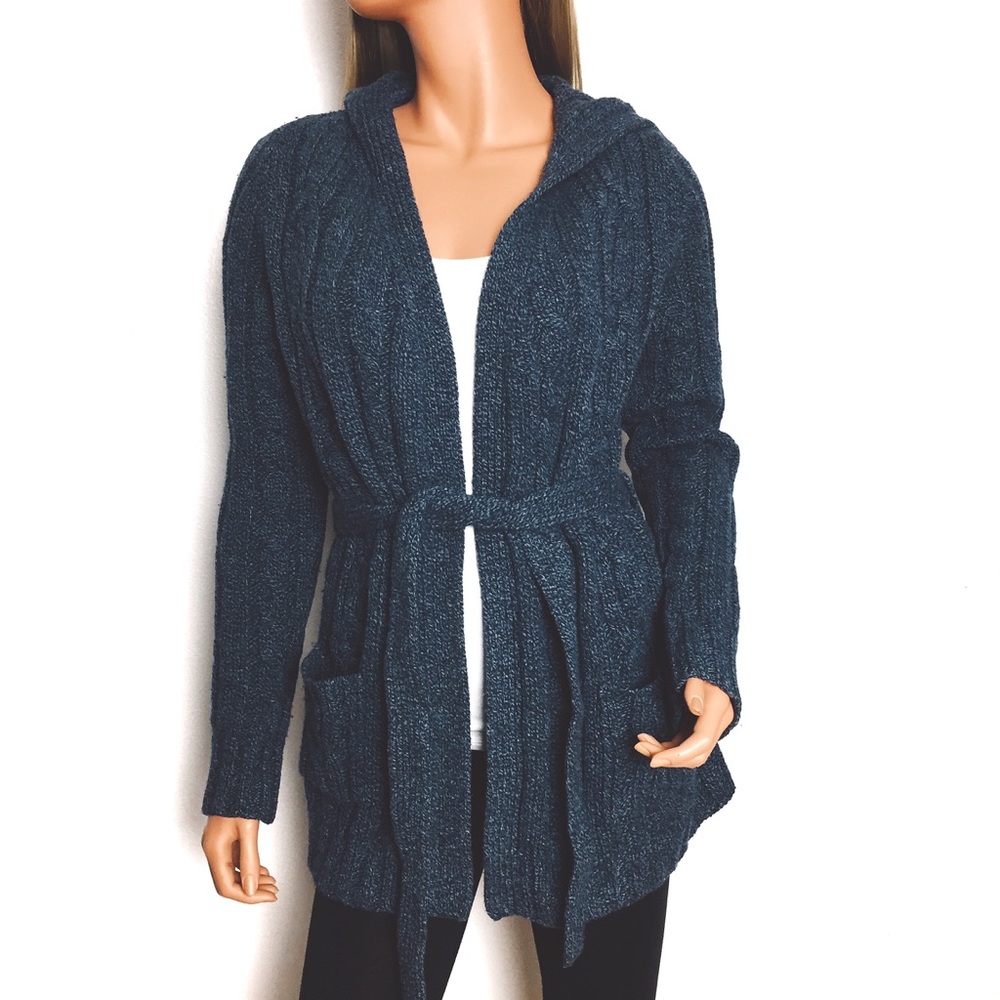 Abercrombie & Fitch navy blue hoodie long cardigan